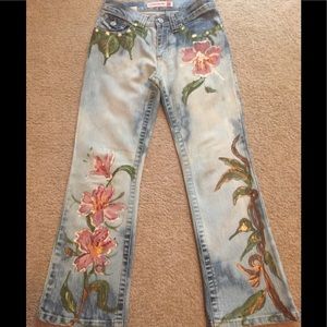 Contraband floral painted jeans